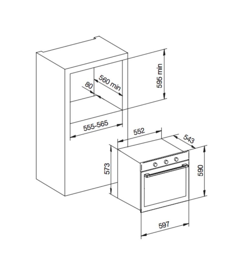 Glem GFRV21IX-S2 Ribelle Four multifonction électrique et à gaz ventilé cm. 60 - noir / acier inoxydable – Image 2