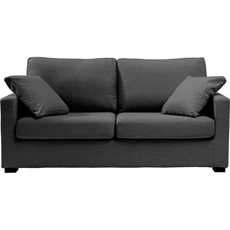 Convertible 14 cm HR 35kg/m³ canapé 3 pl LYS 185 cm tissu Tradition Anthracite - Fab. France