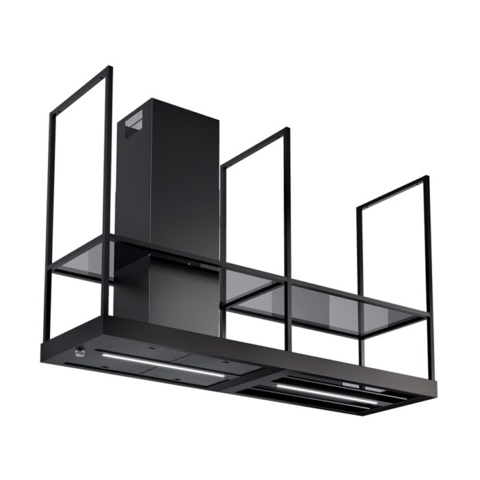 Faber T-SHELF EV8 BK MATT A180 Dream Hotte îlot cm. 180 - noir mat / verre fumé