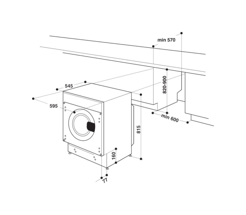 Indesit BI WMIL 71252 EU N Lave-linge encastrable cm. 60 - capacité 7 kg - blanc