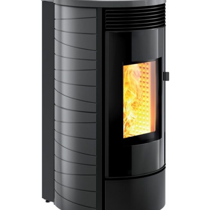 Caminetti Montegrappa MW22 AUP Gassa M Poêle à granulés autonettoyant pour chauffer l'eau, étanche à l'air et ventilé 21,3 kw - revêtement en majolique grise
